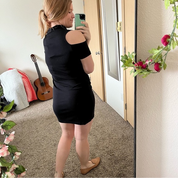 NWT LNA Clothing Zuki Rib Dress in Black Size Large - Picture 4 of 8